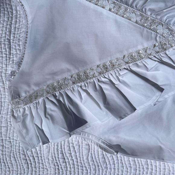 Mi Golondrina Valentina Ruffled V-Neck Sleeveless Top - White Size medium - Picture 10 of 11